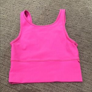 Vibrant Pink Ribbed Tank Top